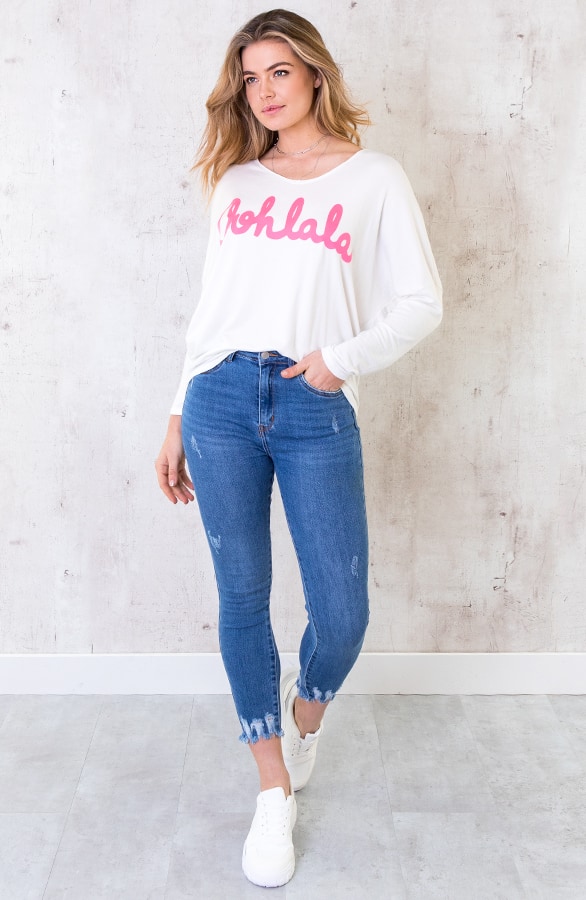 Oohlala Trui Wit Fuchsia – shoparchief, foto 4