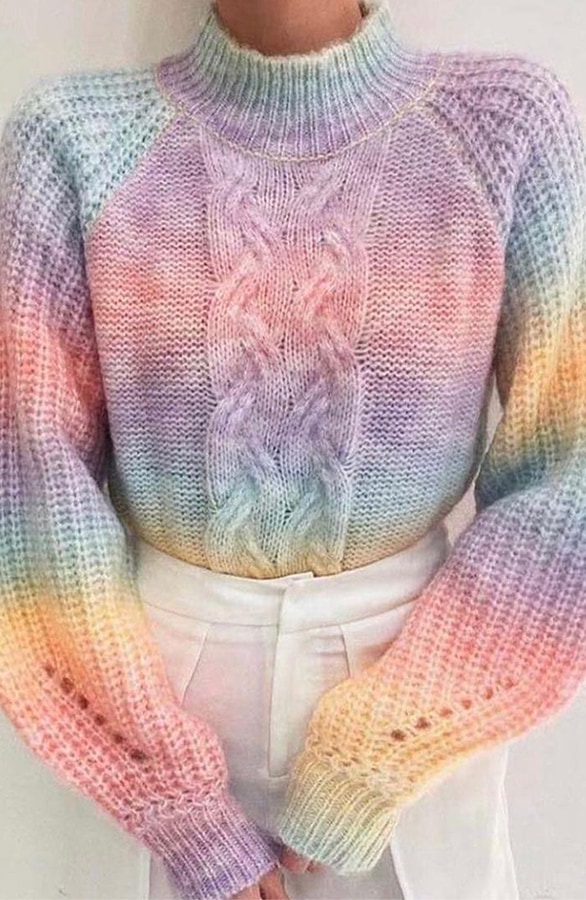 Tie Dye Kabel Trui Dames – shoparchief