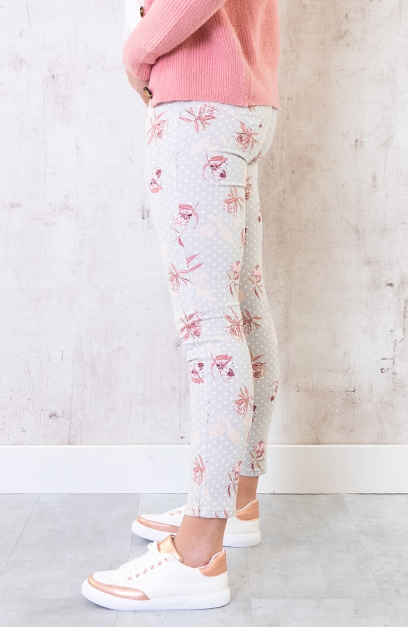 Skinny Jeans Bloemenprint – shoparchief, foto 2