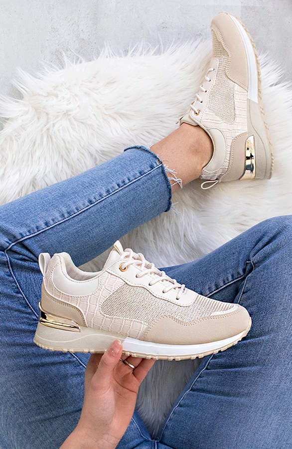 Sneakers Croco Favorite Beige – shoparchief