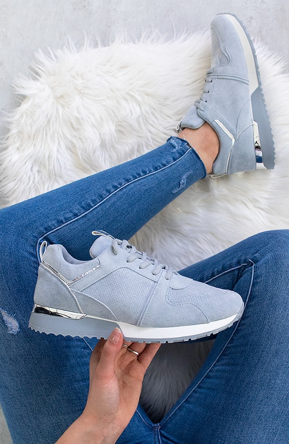 Suede Sneakers favorite Ijsblauw – shoparchief