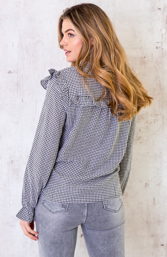 Vichy Blouse Zwart Wit – shoparchief, foto 6