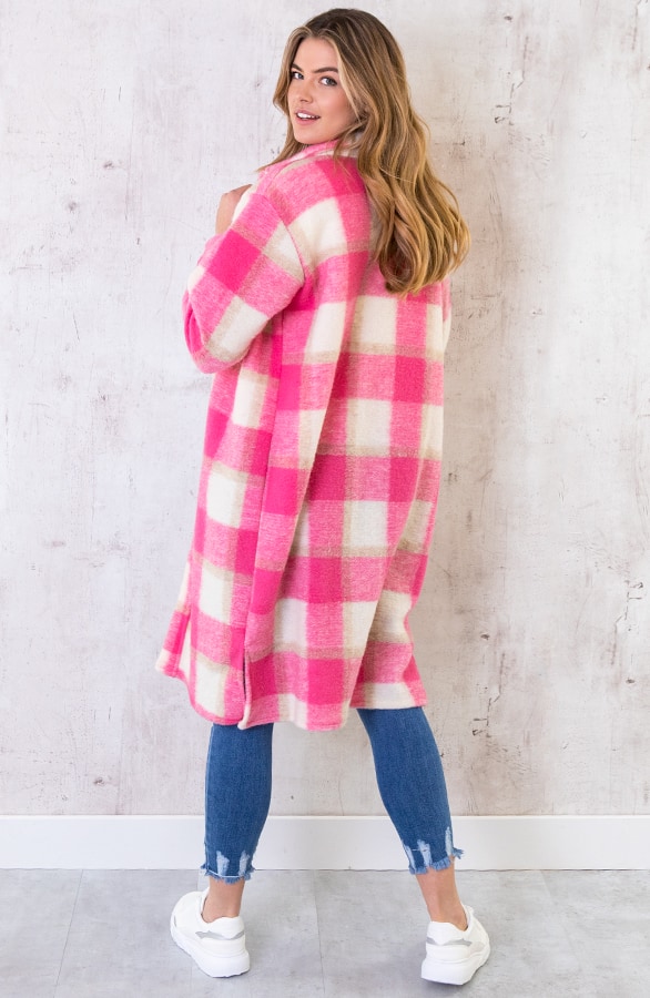 Woven Jacket Geblockt Lang Fuchsia, Shoparchiv, Foto 5