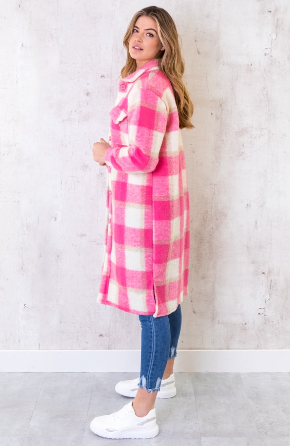 Woven Jacket Geblockt Lang Fuchsia, Shoparchiv, Foto 3