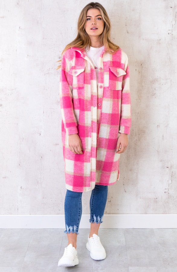 Woven Jacket Geblockt Lang Fuchsia, Shoparchiv, Foto 2