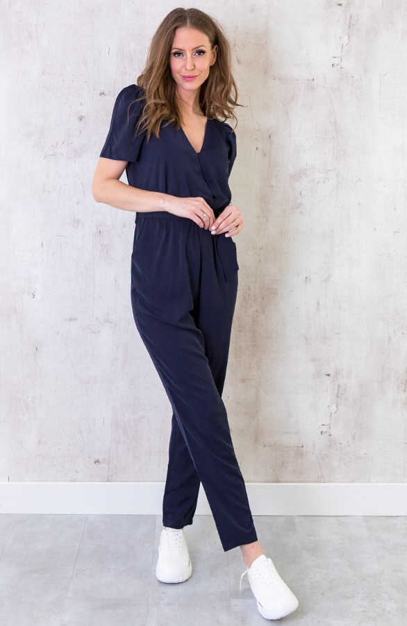 Zijden Jumpsuit Exclusive Marineblauw – shoparchief, foto 2