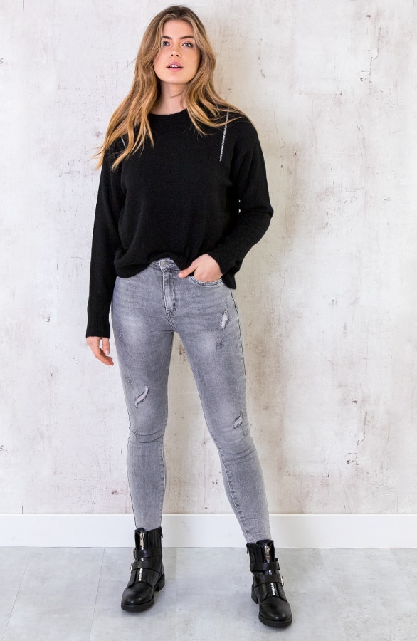 Zip Trui Zwart – shoparchief, foto 3