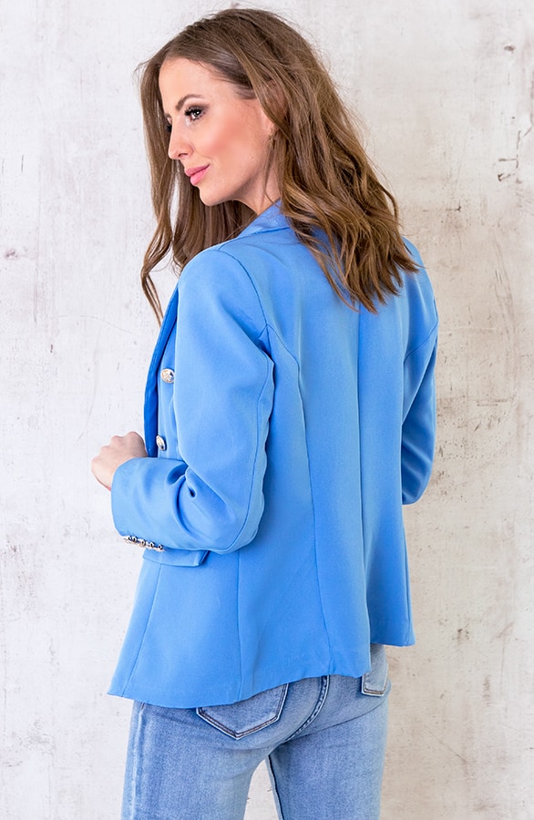 Button Blazer Jeansblauw – shoparchief, foto 5