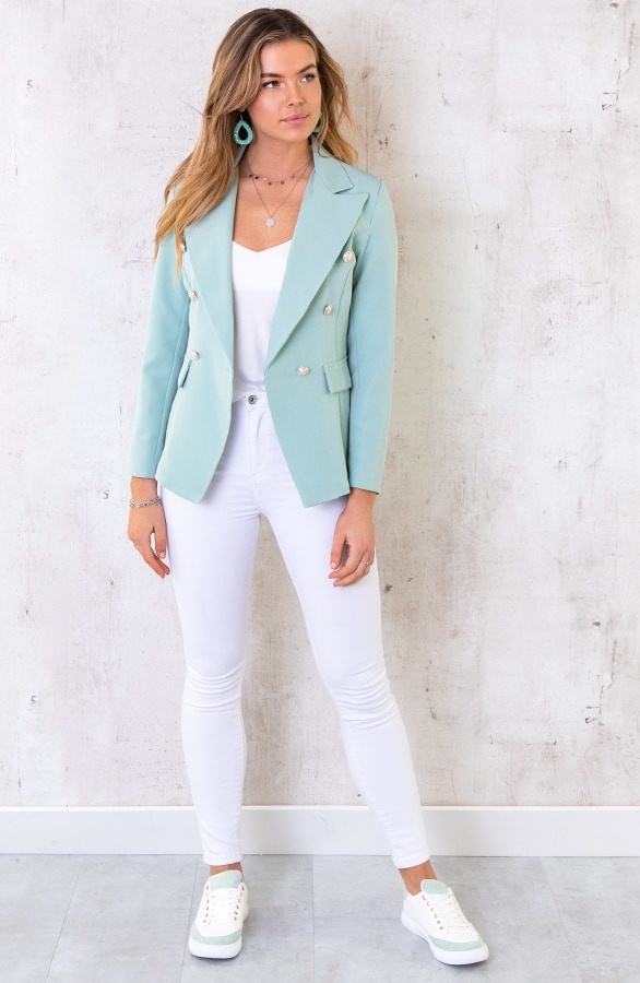 Button Blazer Mint – shoparchief, foto 3