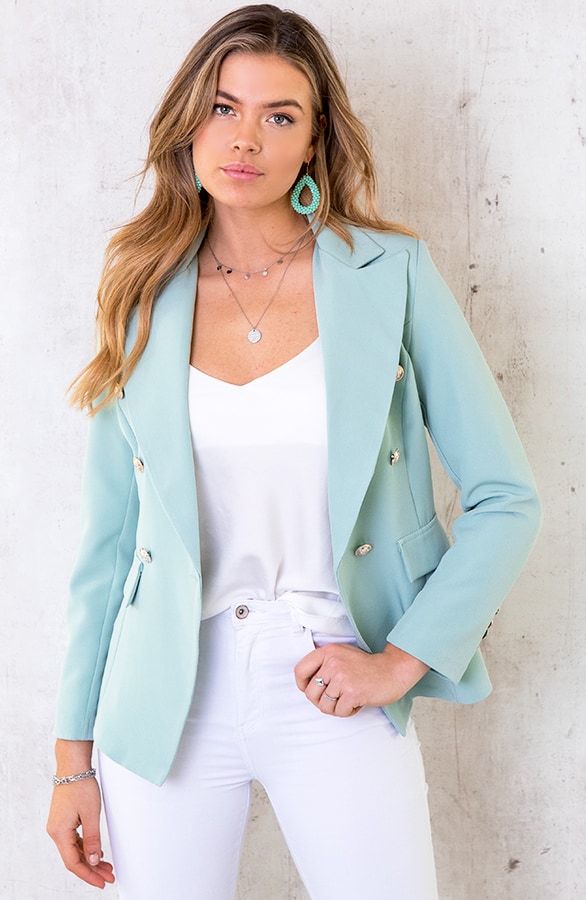 Button Blazer Mint – shoparchief
