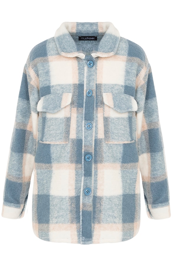 Checkered Jacket Blue Beige – shoparchief