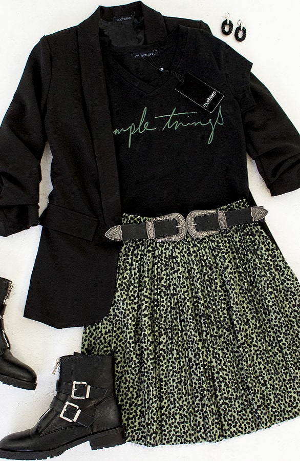 Cheetah Plisse Rok Legergroen – shoparchief