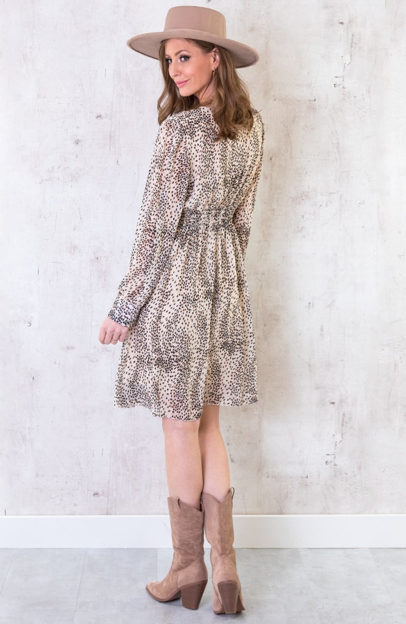 Cheetah Jurk Dames Beige – shoparchief, foto 4