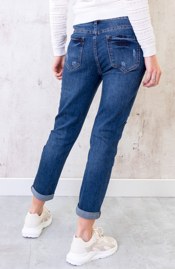 Damaged Jeans Dark Blue – shoparchief, foto 3