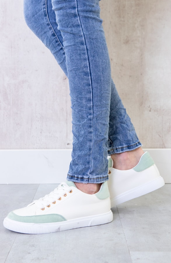Dames Sneakers Wit Mint – shoparchief, foto 4