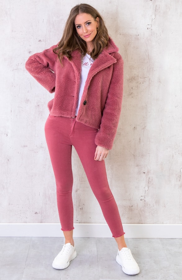 Teddy Jacket Oud Roze – shoparchief, foto 4