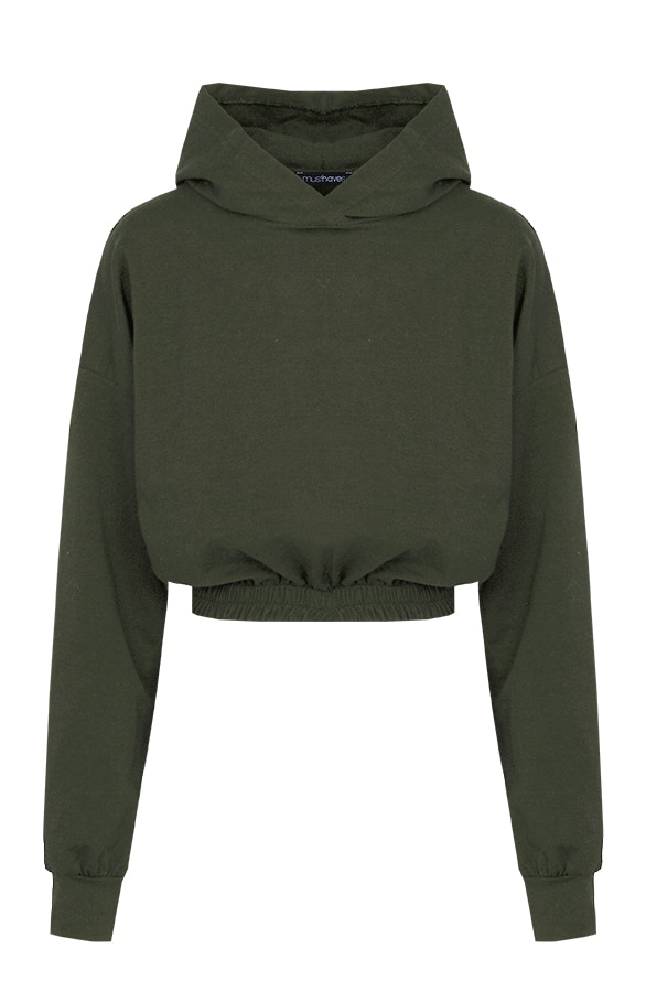 Jogging Cropped Hoodie Legergroen – shoparchief
