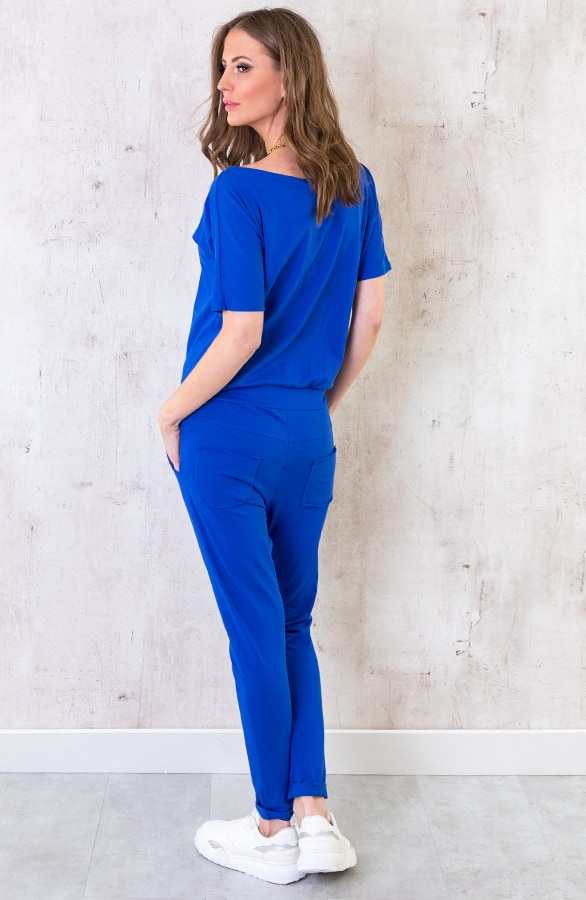 Jumpsuit Basic Kobalt – shoparchief, foto 3