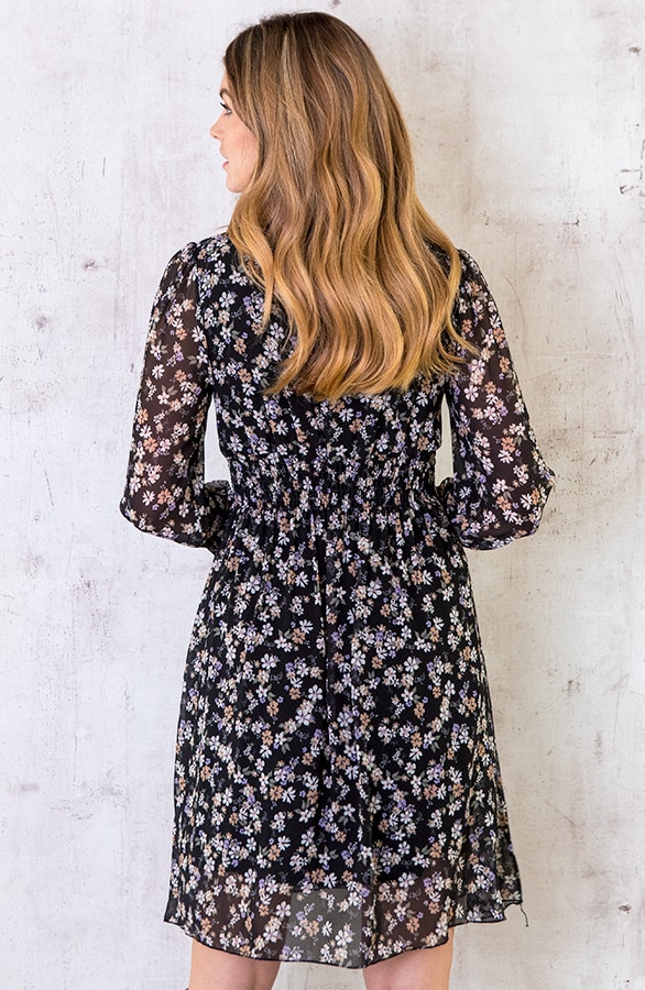 Jurk Met Bloemen Dames Zwart – shoparchief, foto 5