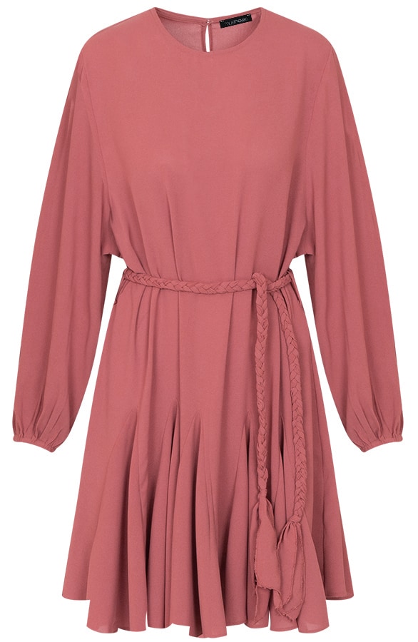 Jurk Met Plooien Oud Roze – shoparchief