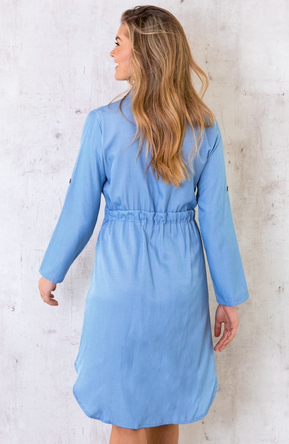 Knopen Jurk Denim Light – shoparchief, foto 6