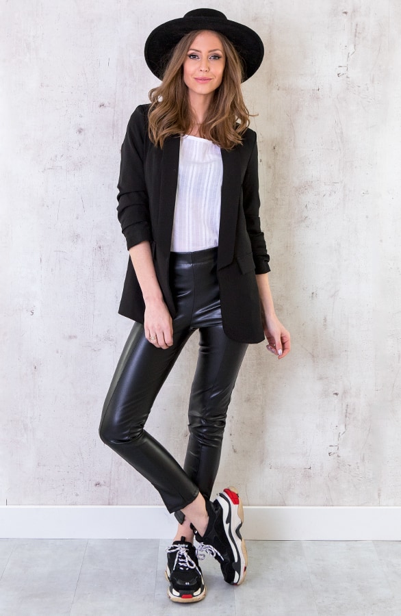 Leather Pants Split Black – shoparchief, foto 7