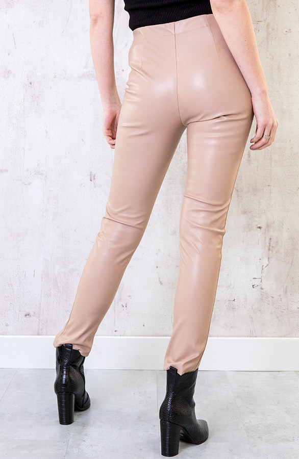 Leather Pants Split Camel – shoparchief, foto 4