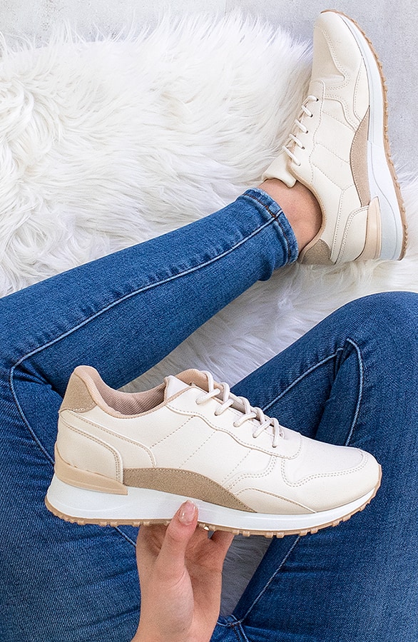 Leren Sneakers Beige – shoparchief