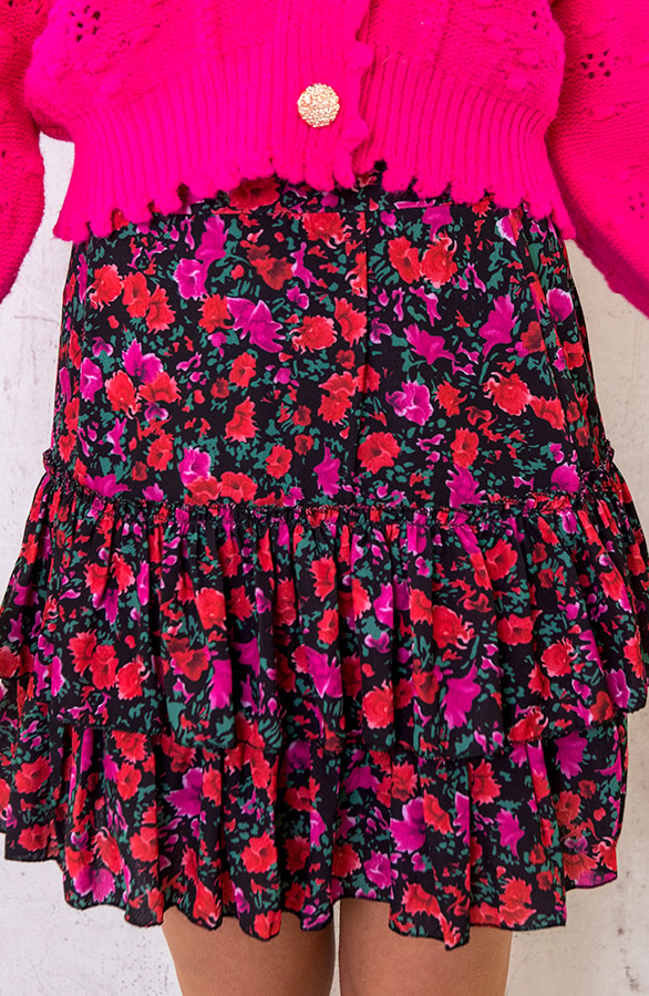 Limited Bloemen Laagjes Rok Fuchsia – shoparchief