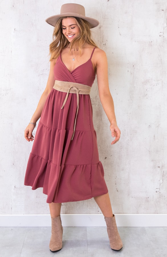 Midi Jurk Monaco Dust Roze – shoparchief