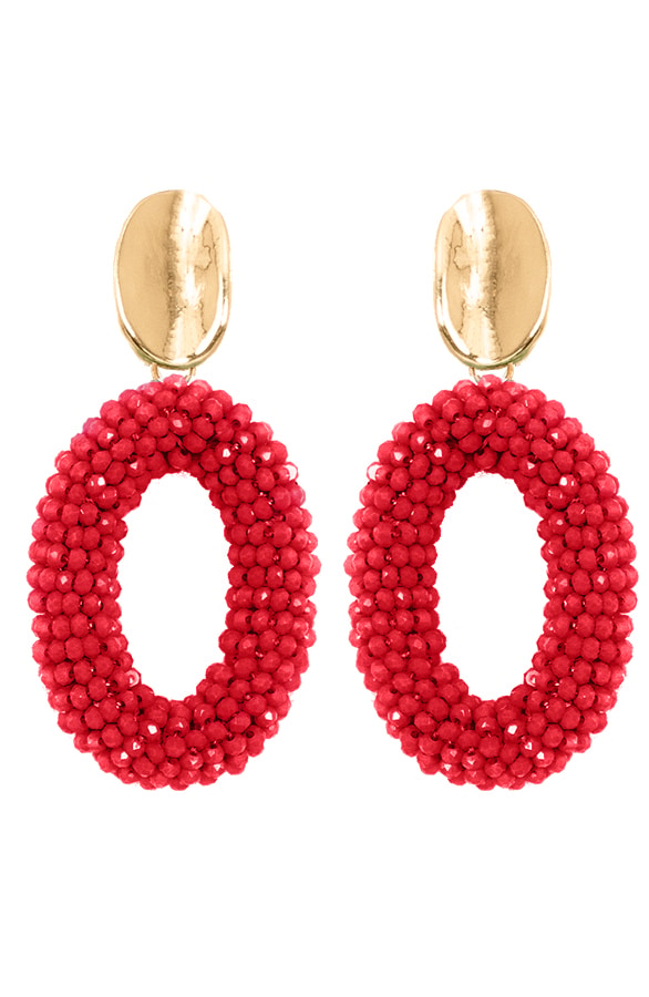 Oval Limited Oorbellen Rood – shoparchief
