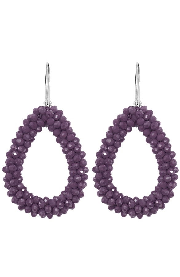 Oval Purple Oorbellen – shoparchief