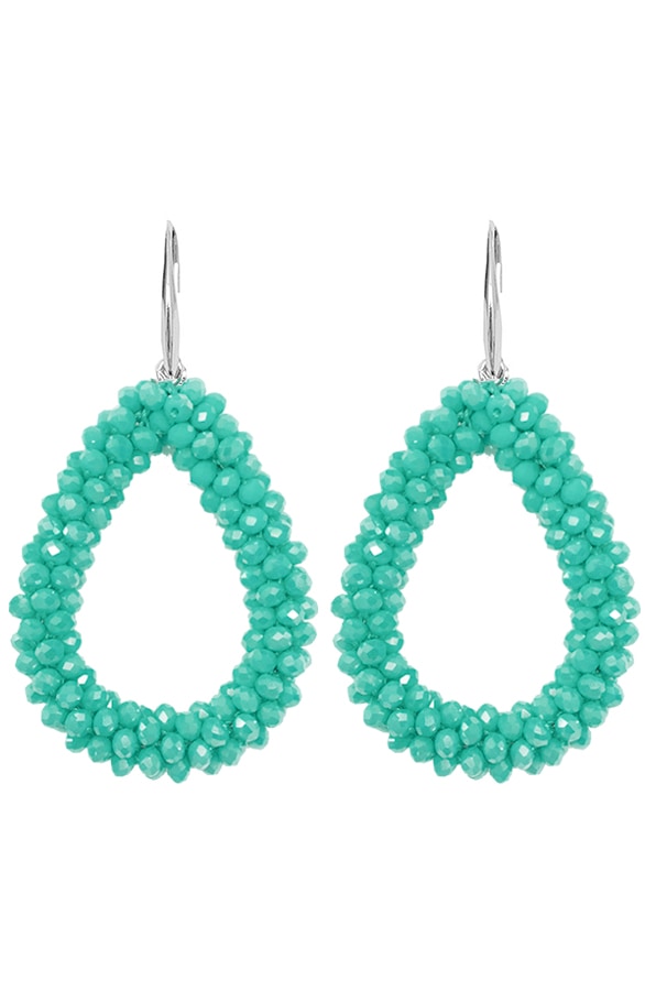 Oval Turquoise Oorbellen – shoparchief