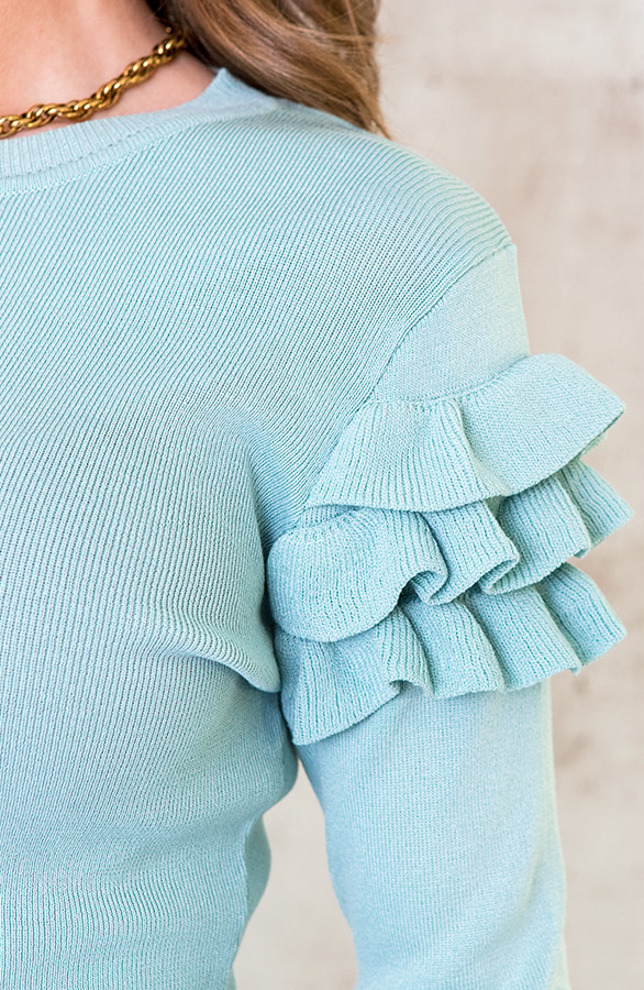 Ruches Top Pastel Mint – shoparchief, foto 3