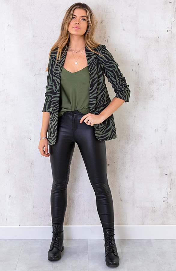 Silk Touch Spaghetti Top Army – shoparchief, foto 3