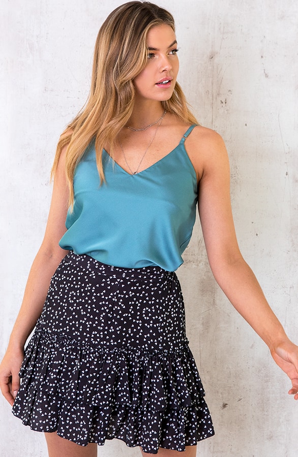 Silk Touch Spaghetti Top Turquoise – shoparchief