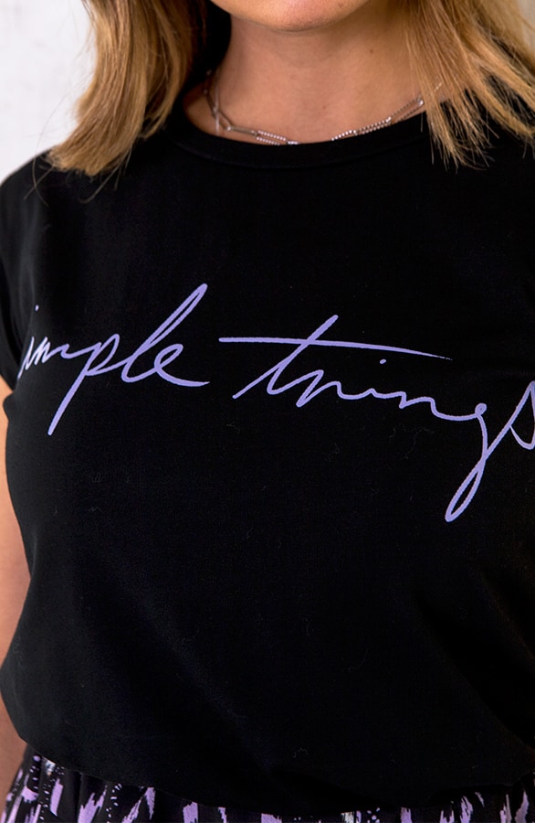 Simple Things Top Zwart Lila – shoparchief, foto 3