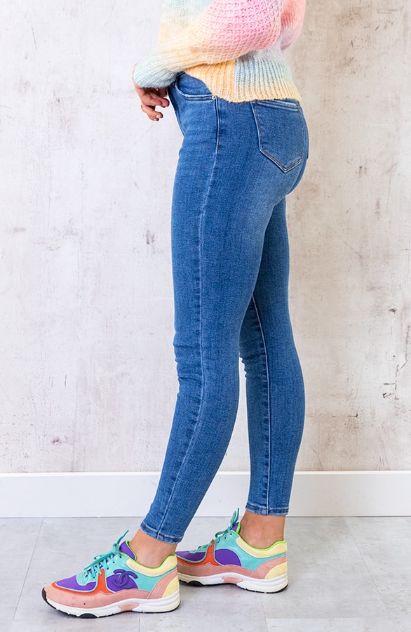 Skinny Broek High Waist Donkerblauw – shoparchief, foto 3