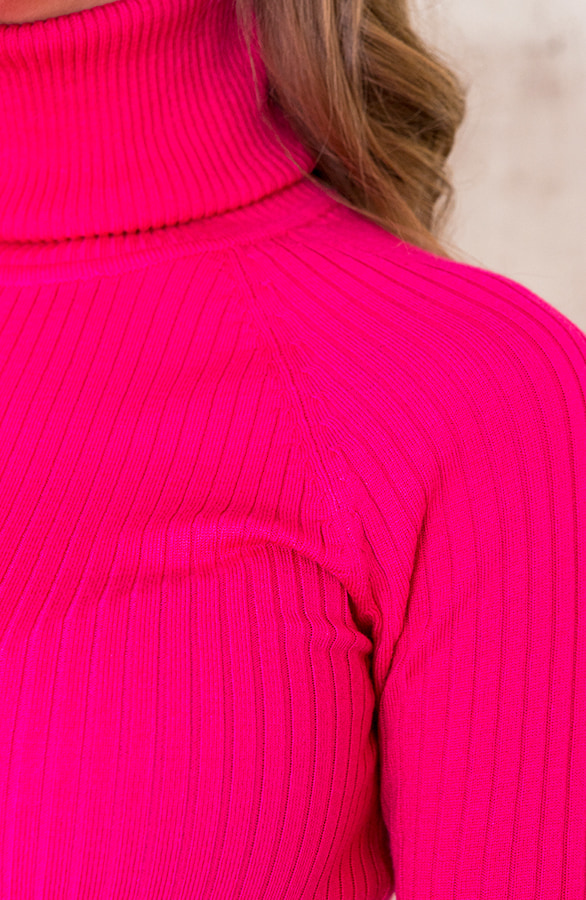 Stretch Jurk Met Col Fuchsia – shoparchief, foto 4