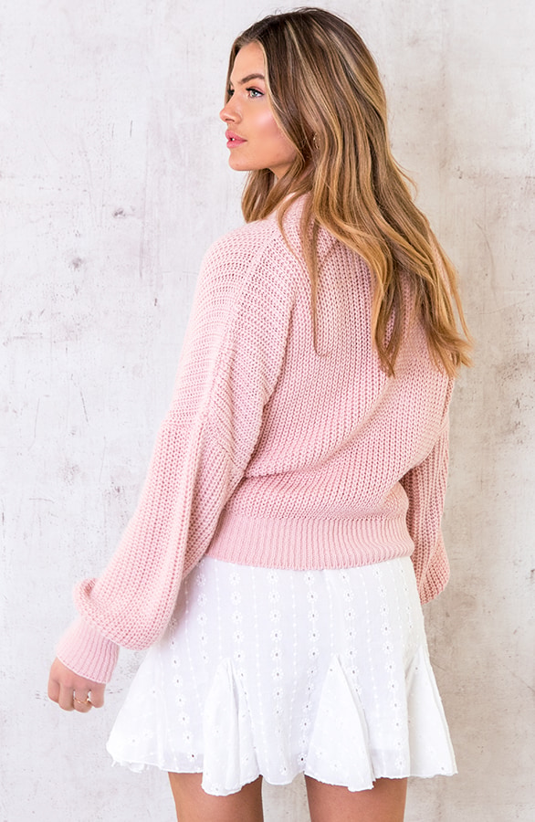 Strik Vest Gebreid Pastel Roze – shoparchief, foto 2