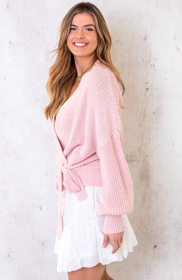 Strik Vest Gebreid Pastel Roze – shoparchief, foto 3