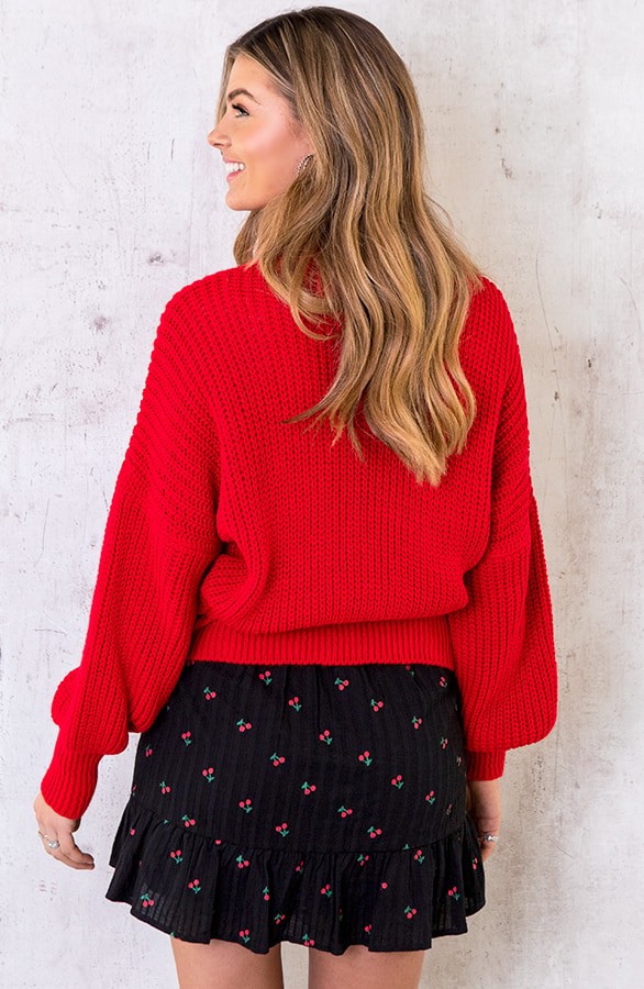 Strik Vest Gebreid Rood – shoparchief, foto 5