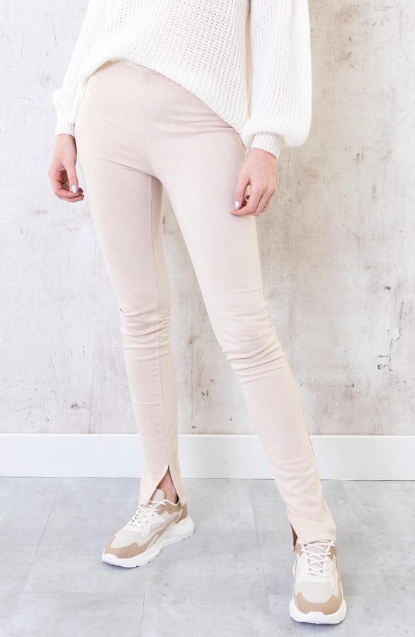 Suedine Pants Split Beige, Shoparchiv