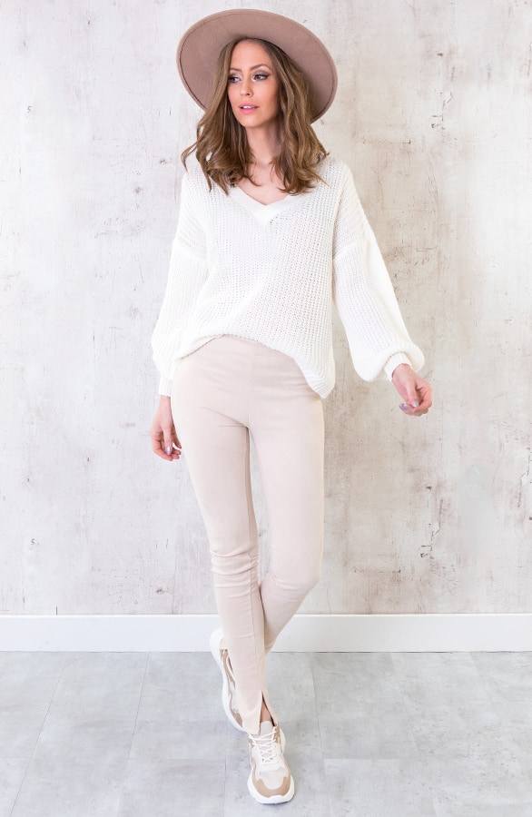 Suedine Pants Split Beige, Shoparchiv, Foto 5