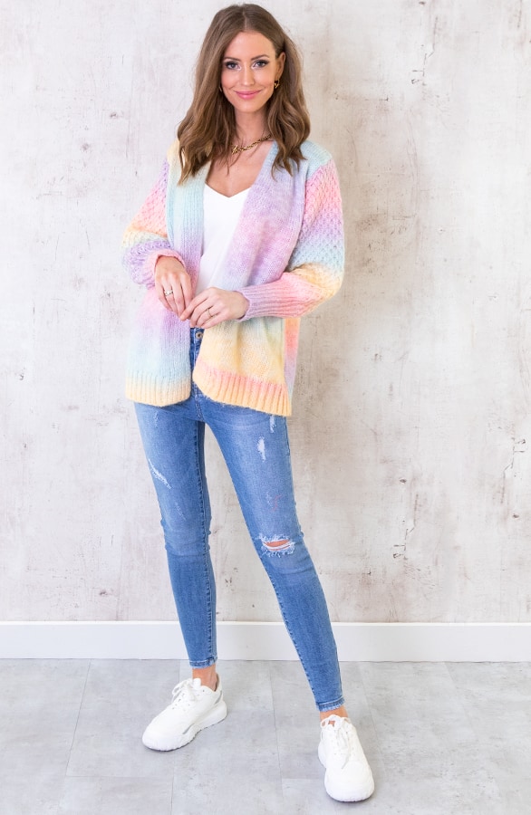 Tie Dye Cardigan Gehäkelt Pastell, Shoparchiv, Foto 2