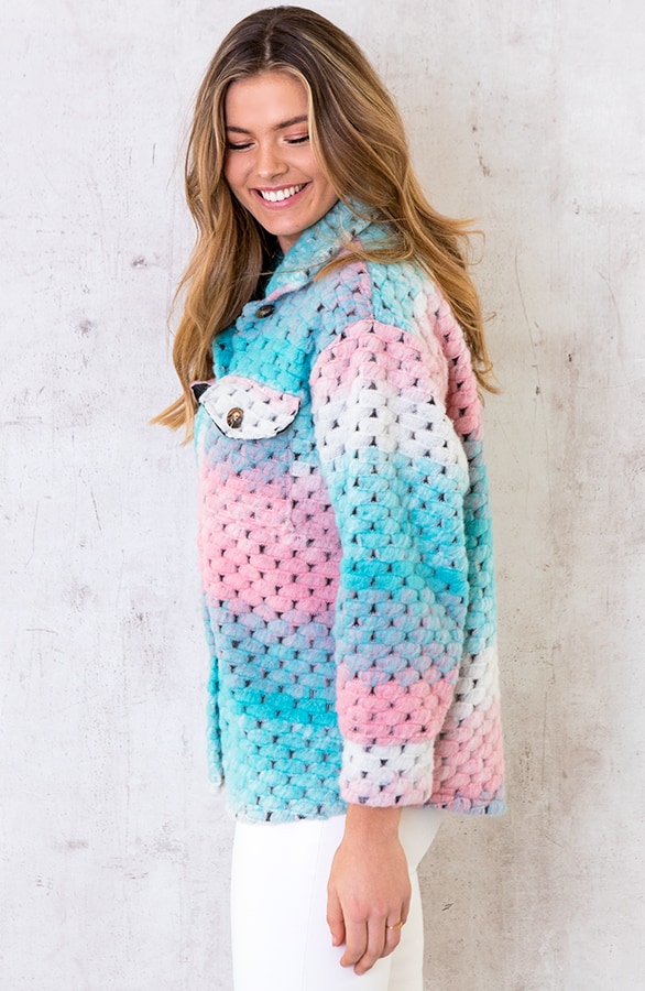 Tie Dye Woven Jacket Blauw – shoparchief, foto 3
