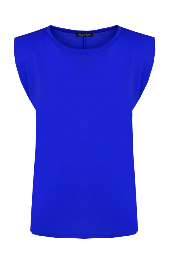 Top Met Schoudervulling Kobalt – shoparchief