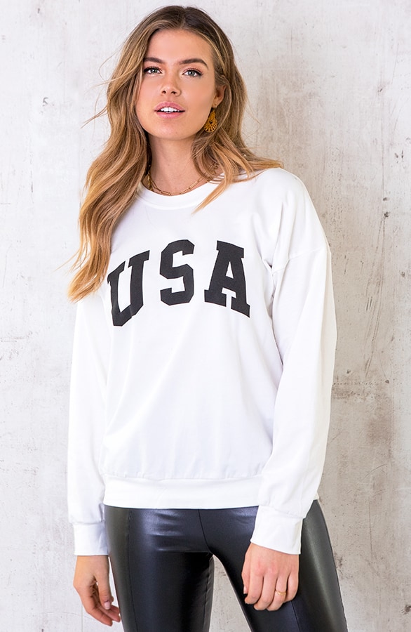 USA Sweater Dames Offwhite – shoparchief, foto 6