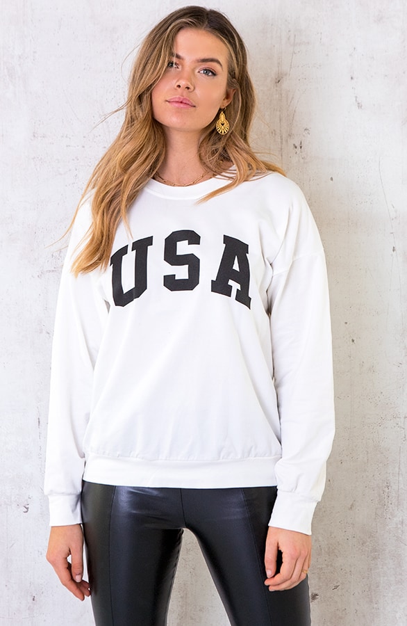 USA Sweater Dames Offwhite – shoparchief