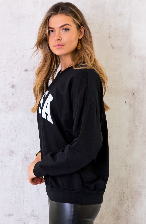 USA Sweater Dames Zwart – shoparchief, foto 4